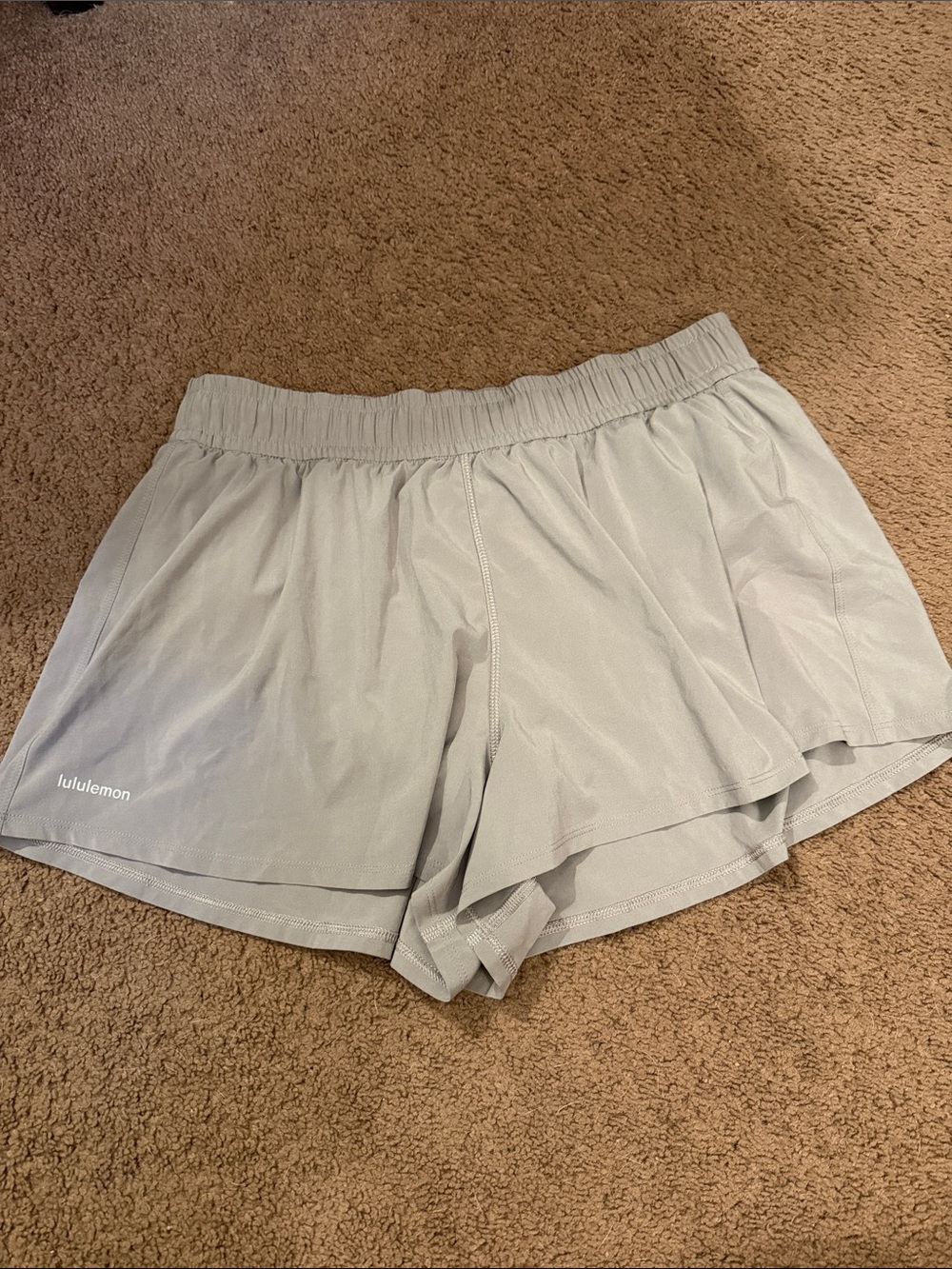 lululemon athletica light gray athletic layered running shorts